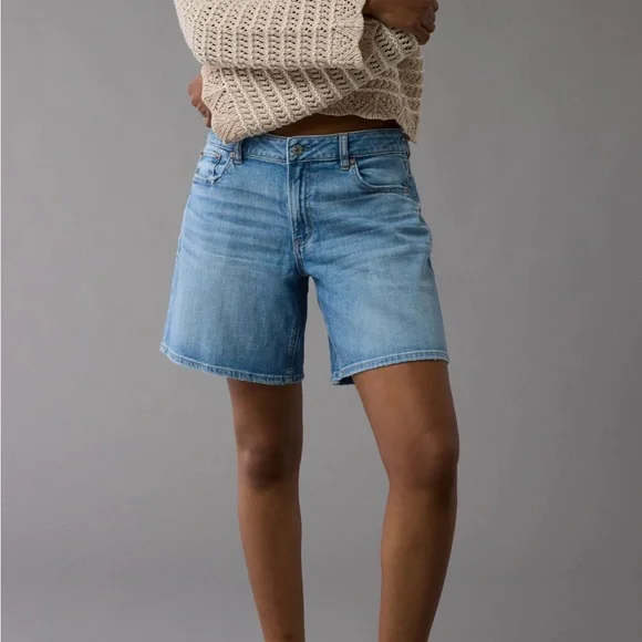 AE 8" Dreamy Drape Stretch Low-Rise Baggy Jort - Picture 1 of 6